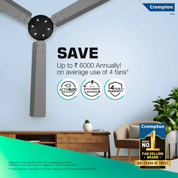 Crompton Energion NITEO 1200mm 5-Star BLDC Ceiling Fan with Remote