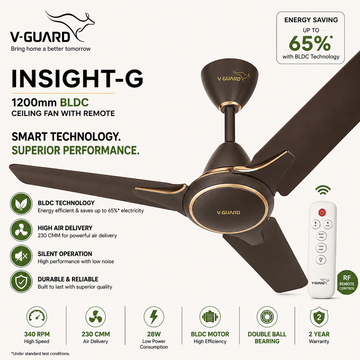 V-Guard Insight-G 1200mm BLDC Ceiling Fan with Remote