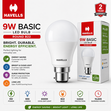 Havells 9W Basic Round B22 LED Bulb